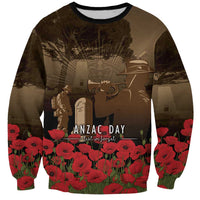 Australia - New Zealand ANZAC Lone Pine Sweatshirt The Last Post LT7 Unisex Old Gold - Polynesian Pride