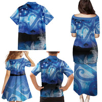 NZ Maori Matariki Scenery Family Matching Puletasi and Hawaiian Shirt Galaxy Sky