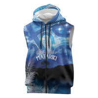 NZ Maori Matariki Scenery Sleeveless Zip Hoodie Galaxy Sky LT7 Galaxy - Polynesian Pride