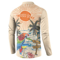 Personalized Christmas In July - Hawaii Retro Button Sweatshirt Lost In Parrot-dise