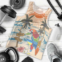Personalized Christmas In July - Hawaii Retro Men Tank Top Lost In Parrot-dise