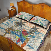 Christmas In July - Hawaii Retro Quilt Bed Set Lost In Parrot-dise LT7 - Polynesian Pride