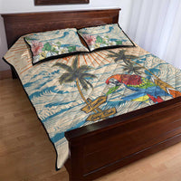 Christmas In July - Hawaii Retro Quilt Bed Set Lost In Parrot-dise LT7 - Polynesian Pride