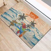 Christmas In July - Hawaii Retro Rubber Doormat Lost In Parrot-dise