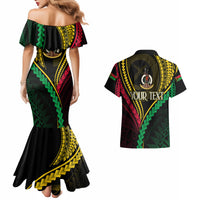 Personalised Vanuatu Couples Matching Mermaid Dress And Hawaiian Shirt 44th Hapi Indipendens Long LT7 - Polynesian Pride