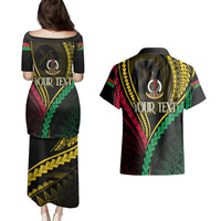 Personalised Vanuatu Couples Matching Puletasi Dress and Hawaiian Shirt 44th Hapi Indipendens Long LT7 - Polynesian Pride