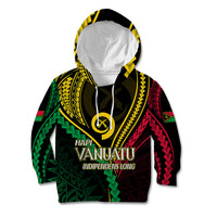 Personalised Vanuatu Kid Hoodie 43rd Hapi Indipendens Long LT7 Hoodie Black - Polynesian Pride