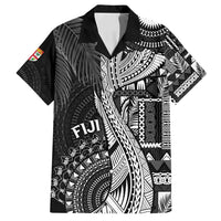 Fiji Rugby Personalised Bula Masi Family Matching Tank Maxi Dress and Hawaiian Shirt Fish Tail Kaivity Cibi - Black