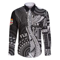 Fiji Rugby Personalised Bula Masi Family Matching Tank Maxi Dress and Hawaiian Shirt Fish Tail Kaivity Cibi - Black