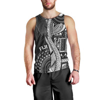 Fiji Rugby Personalised Bula Masi Men Tank Top Fish Tail Kaivity Cibi - Black