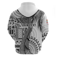 Fiji Rugby Personalised Bula Masi Hoodie Fish Tail Kaivity Cibi - White