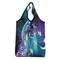 Aloha Hawaii Turtle Grocery Bag Teal Purple Ribbon - Polynesian Pride