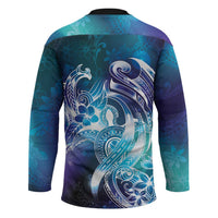 Aloha Hawaii Turtle Hockey Jersey Teal Purple Ribbon - Polynesian Pride