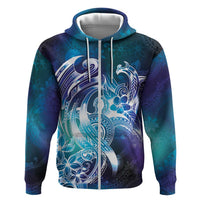 Aloha Hawaii Turtle Hoodie Teal Purple Ribbon - Polynesian Pride