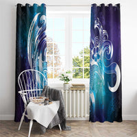 Aloha Hawaii Turtle Window Curtain Teal Purple Ribbon - Polynesian Pride