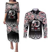 Kia Kaha Te Reo Maori Couples Matching Puletasi and Long Sleeve Button Shirt 50 Years Mo Ake Tonu Te Reo - Polynesian Pride