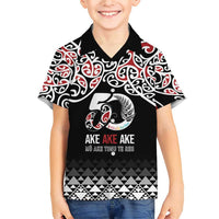 Kia Kaha Te Reo Maori Family Matching Short Sleeve Bodycon Dress and Hawaiian Shirt 50 Years Mo Ake Tonu Te Reo - Polynesian Pride