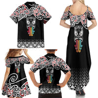 Kia Kaha Te Reo Maori Family Matching Summer Maxi Dress and Hawaiian Shirt 50 Years Mo Ake Tonu Te Reo - Polynesian Pride