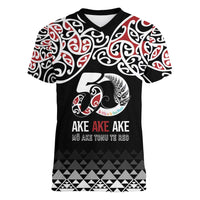 Kia Kaha Te Reo Maori Women V-Neck T-Shirt 50 Years Mo Ake Tonu Te Reo - Polynesian Pride