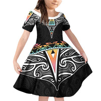 50 Years Kia Kaha Te Reo Maori Family Matching Off Shoulder Short Dress and Hawaiian Shirt Ake Ake Ake! - Polynesian Pride