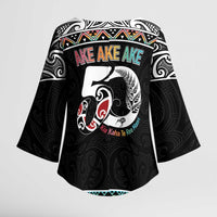 50 Years Kia Kaha Te Reo Maori Kimono Sleeve Blouse Ake Ake Ake! - Polynesian Pride