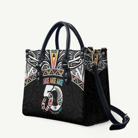 50 Years Kia Kaha Te Reo Maori Leather Bag Ake Ake Ake! LT7 White - Polynesian Pride