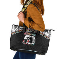 50 Years Kia Kaha Te Reo Maori Leather Tote Bag Ake Ake Ake! - Polynesian Pride