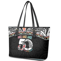 50 Years Kia Kaha Te Reo Maori Leather Tote Bag Ake Ake Ake! - Polynesian Pride