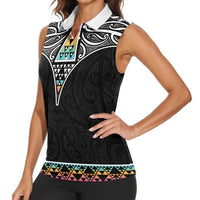 50 Years Kia Kaha Te Reo Maori Women Sleeveless Polo Shirt Ake Ake Ake! - Polynesian Pride