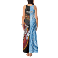Personalised Fiji and Australia Tank Maxi Dress Masi Patterns Mix Aboriginal Art LT7 - Polynesian Pride