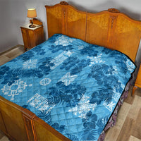 Hawaii Tapa Quilt Hibiscus Mix Hawaiian Quilt Patches - Blue LT7 - Polynesian Pride