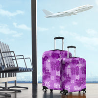 Hawaii Tapa Luggage Cover Hibiscus Mix Hawaiian Quilt Patches - Violet LT7 - Polynesian Pride