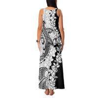 Polynesian Plumeria Lei Family Matching Tank Maxi Dress and Hawaiian Shirt with Hammerhead Shark