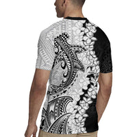 Polynesian Plumeria Lei Rugby Jersey with Hammerhead Shark