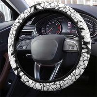 Polynesian Plumeria Lei Steering Wheel Cover with Hammerhead Shark