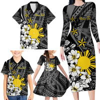 Philippines Sampaguita Personalised Family Matching Long Sleeve Bodycon Dress and Hawaiian Shirt Women's Day LT7 - Polynesian Pride