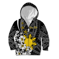Philippines Sampaguita Personalised Kid Hoodie Women's Day LT7 Zip Hoodie Black - Polynesian Pride