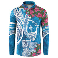 Hafa Adai Guam Button Sweatshirt Crystal Waves