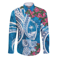 Hafa Adai Guam Family Matching Long Sleeve Bodycon Dress and Hawaiian Shirt Crystal Waves