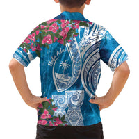 Hafa Adai Guam Family Matching Off Shoulder Short Dress and Hawaiian Shirt Crystal Waves