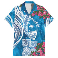 Hafa Adai Guam Family Matching Off Shoulder Short Dress and Hawaiian Shirt Crystal Waves