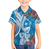 Hafa Adai Guam Family Matching Off Shoulder Short Dress and Hawaiian Shirt Crystal Waves