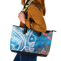 Hafa Adai Guam Leather Tote Bag Crystal Waves