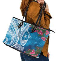 Hafa Adai Guam Leather Tote Bag Crystal Waves
