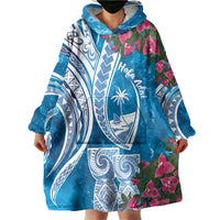 Hafa Adai Guam Wearable Blanket Hoodie Crystal Waves
