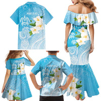 Personalized Guam Chamorro Family Matching Mermaid Dress and Hawaiian Shirt Turtles and Guasali Flowers