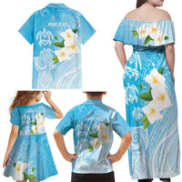 Personalized Guam Chamorro Family Matching Off Shoulder Maxi Dress and Hawaiian Shirt Turtles and Guasali Flowers