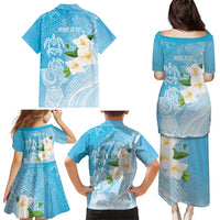 Personalized Guam Chamorro Family Matching Puletasi and Hawaiian Shirt Turtles and Guasali Flowers
