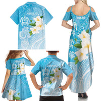Personalized Guam Chamorro Family Matching Summer Maxi Dress and Hawaiian Shirt Turtles and Guasali Flowers