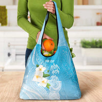 Personalized Guam Chamorro Grocery Bag Turtles and Guasali Flowers